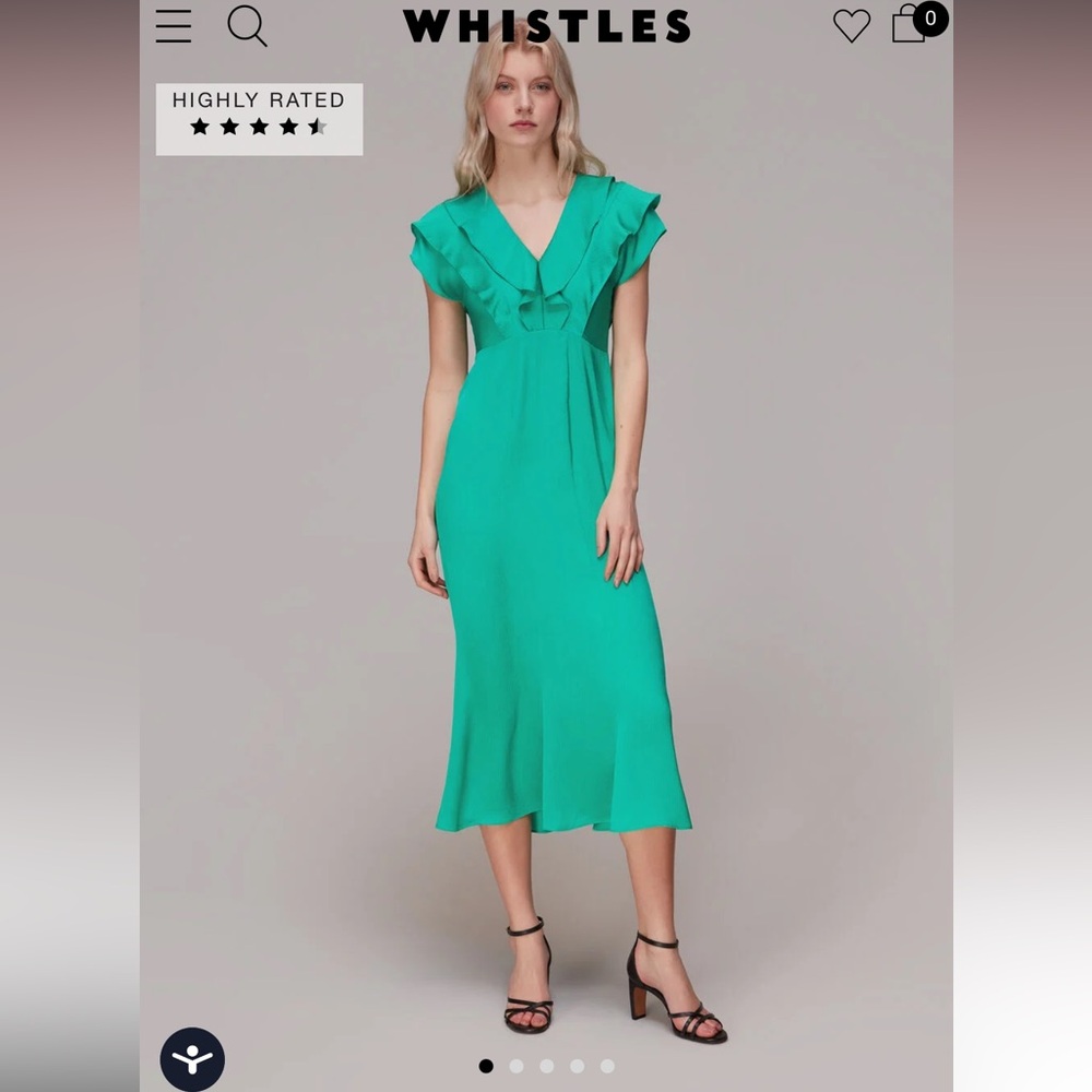 Whistles Jade Green Midi Dress